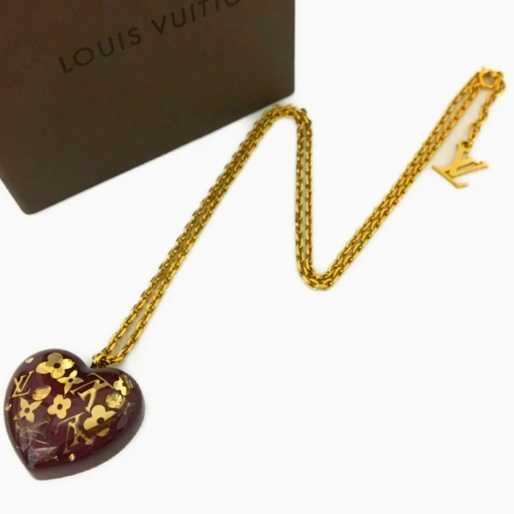 LOUIS VUITTON PENDANT INCLUSION HEART NECKLACE/R4341